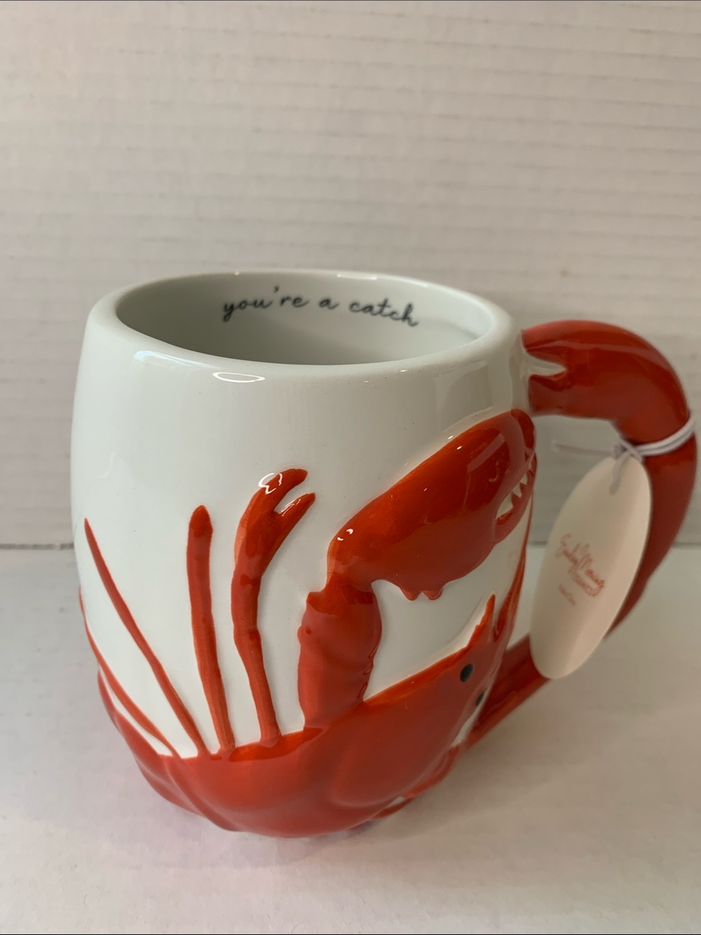 Sunday Morning Red Lobster 3D Ceramic Crab Mug NEW